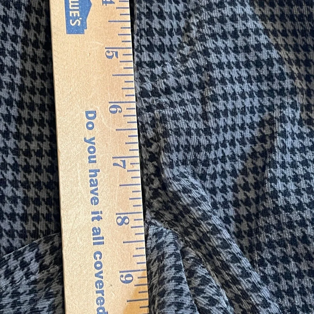 Kut from the Kloth Diana Skinny Corduroy Pants Black Grey Houndstooth Size 4